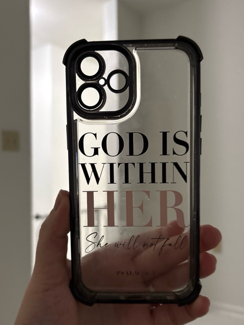 Clear god is within her case (IPHONE 16+ case)